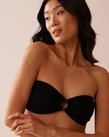 Haut de bikini bandeau avec anneau en crochet