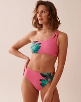 Haut de bikini bandeau épaule dénudée PINK PALM