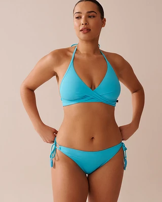 Haut de bikini triangle croisé à l'avant en fibres recyclées BLUE ATOLL