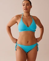 Haut de bikini triangle croisé à l'avant en fibres recyclées BLUE ATOLL