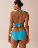 Haut de bikini triangle croisé à l'avant en fibres recyclées BLUE ATOLL