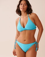 Haut de bikini triangle croisé à l'avant en fibres recyclées BLUE ATOLL