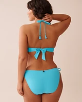 Haut de bikini triangle croisé à l'avant en fibres recyclées BLUE ATOLL