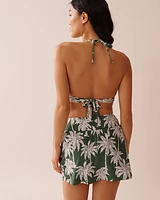 KHAKI PALM Criss-Cross Triangle Bikini Top