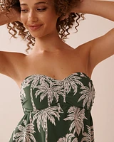 Haut tankini bandeau KHAKI PALM