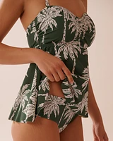 Haut tankini bandeau KHAKI PALM
