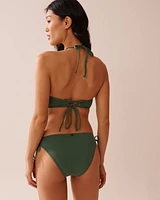 Haut de bikini push-up en fibres recyclées KHAKI