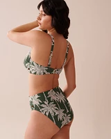 Haut de bikini bralette bonnet D KHAKI PALM