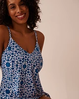 MEDITERRANEAN TILE D Cup Knotted Tankini Top