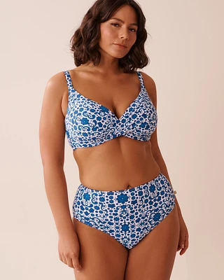 Haut de bikini plongeant bonnet D MEDITERRANEAN TILE