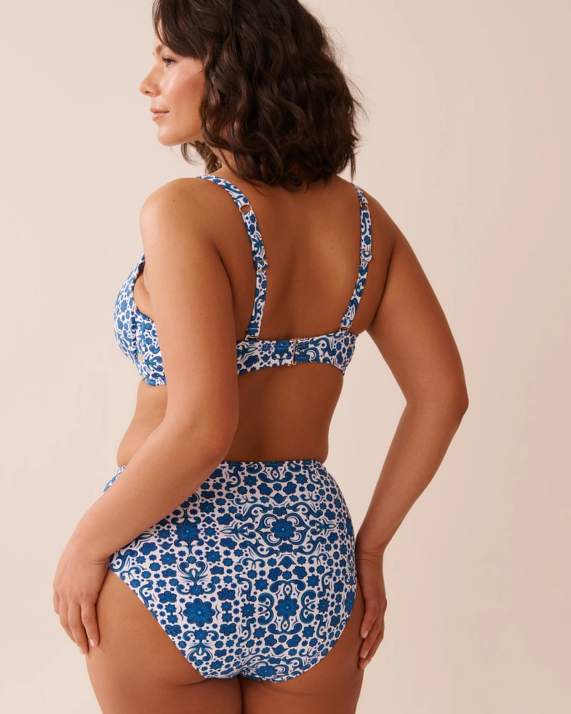 MEDITERRANEAN TILE D Cup Plunge Bikini Top
