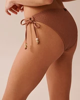 TERRACOTTA Textured Side Tie Brazilian Bikini Bottom