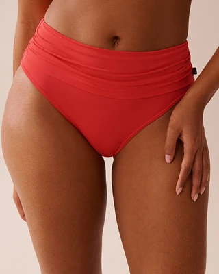 Bas de bikini taille mi-haute drapée en fibres recyclées HIBISCUS