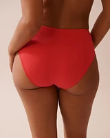 Bas de bikini taille mi-haute drapée en fibres recyclées HIBISCUS