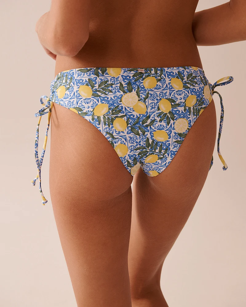 Bas de bikini cheeky noué aux hanches LEMON TILE