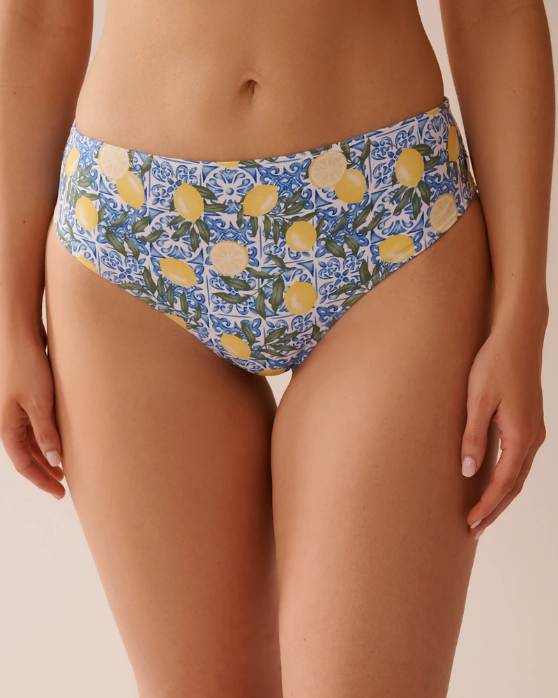 Bas de bikini cheeky taille mi-haute LEMON TILE