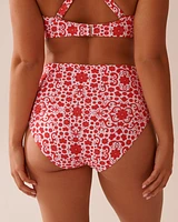 Bas de bikini taille haute drapée MEDITERRANEAN TILE
