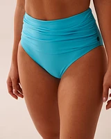 Bas de bikini taille haute drapée en fibres recyclées BLUE ATOLL