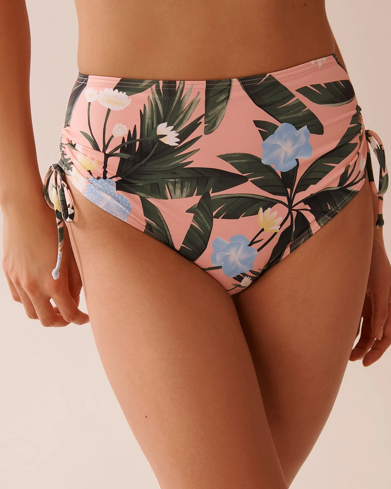 PEACHY TROPICS Side Tie High Waist Bikini Bottom