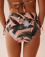 PEACHY TROPICS Side Tie High Waist Bikini Bottom