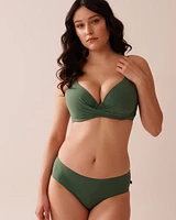 Bas de bikini hipster en fibres recyclées KHAKI