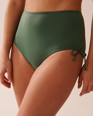 KHAKI Recycled Fibers Side Tie High Waist Bikini Bottom
