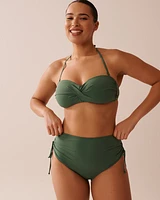 KHAKI Recycled Fibers Side Tie High Waist Bikini Bottom