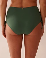 KHAKI Recycled Fibers Side Tie High Waist Bikini Bottom