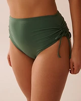 KHAKI Recycled Fibers Side Tie High Waist Bikini Bottom