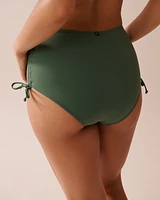 KHAKI Recycled Fibers Side Tie High Waist Bikini Bottom