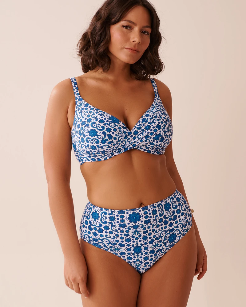Bas de bikini taille haute MEDITERRANEAN TILE