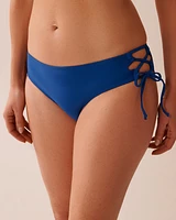 Bas de bikini brésilien liens croisés en fibres recyclées ROYAL BLUE