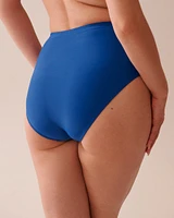 Bas de bikini taille haute drapée en fibres recyclées ROYAL BLUE