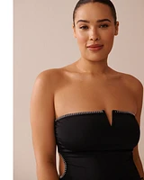 Maillot une-pièce armature en V et découpes SOLID