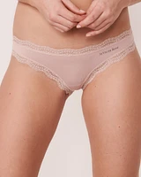 Modal and Lace Trim Bikini Panty