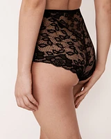 Culotte bikini taille haute dentelle