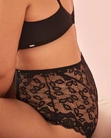 Culotte bikini taille haute dentelle