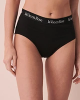 Cotton and Logo Elastic Band High Waist Bikini Panty