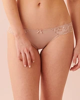 Culotte bikini microfibre et dentelle