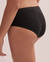 Culotte menstruelle coupe aux hanches en coton absorption super