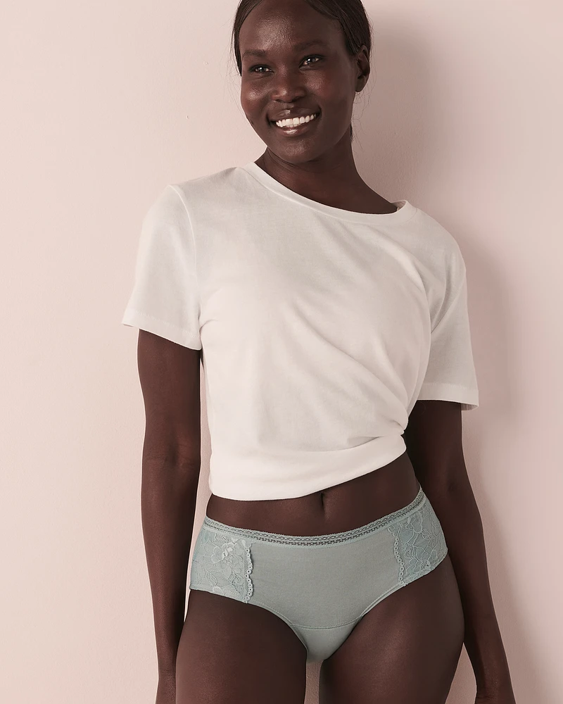 Culotte menstruelle coupe aux hanches en coton absorption super