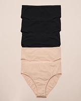 5-Pack Cotton High Waist Bikini Panty