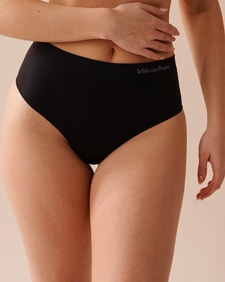 Culotte tanga taille haute en tissu sans coutures