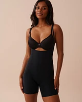 Combinaison buste ouvert mi-cuisse maintien modéré en microfibre