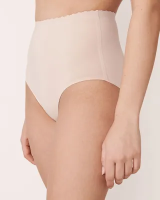 Culotte bikini taille haute microfibre contours fusionnés