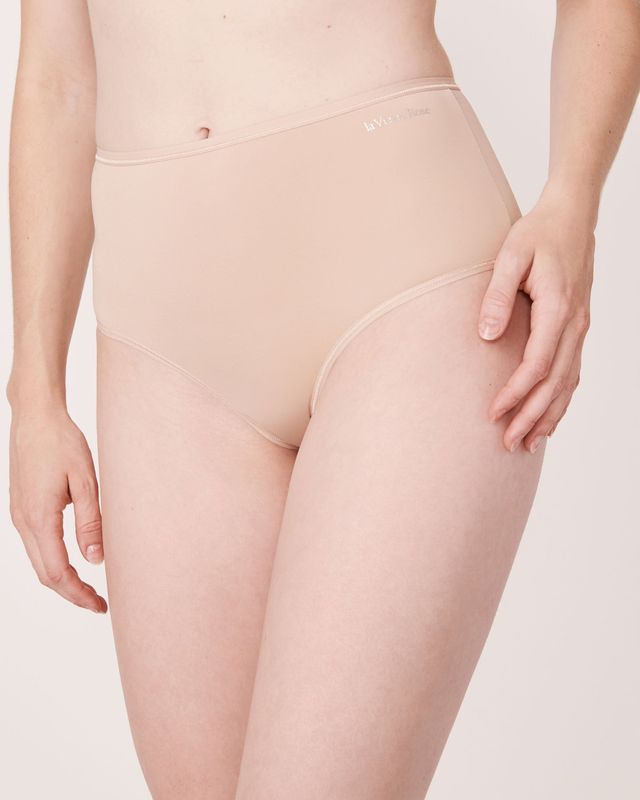 La Vie en Rose Microfiber Sleek Back High Waist Bikini Panty
