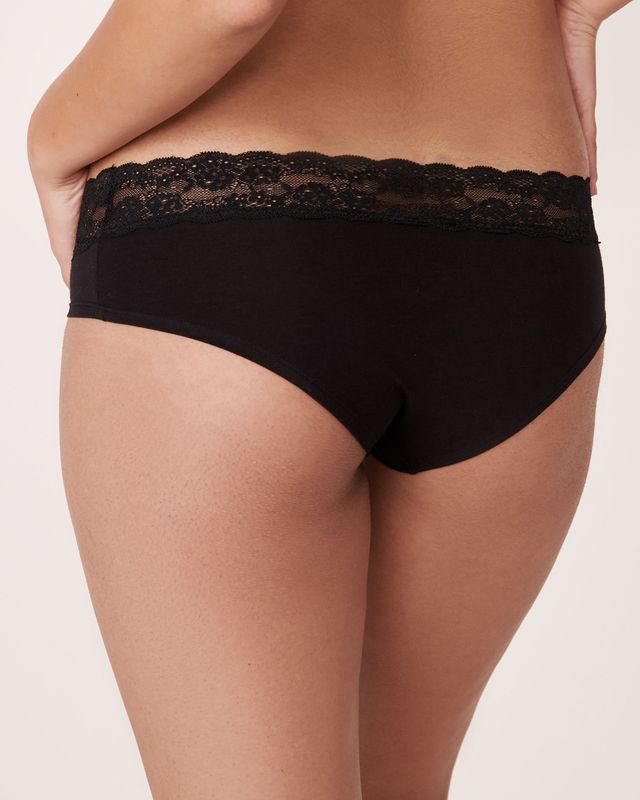 Cotton and Lace Trim Cheeky Panty