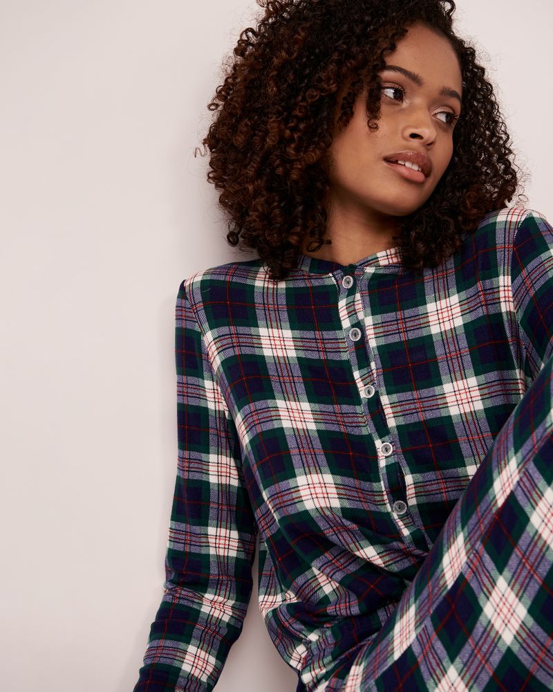 Soft Knit Plaid Jumpsuit