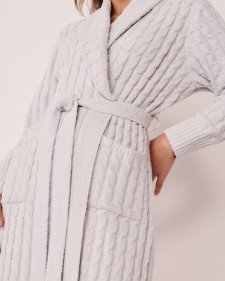 Cable Knit Chenille Robe
