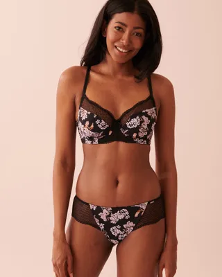 Unlined Floral Bra